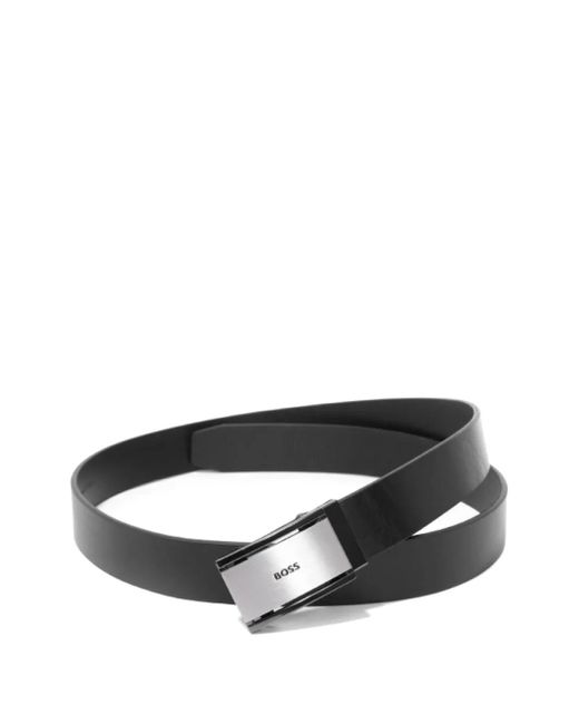 メンズ Boss レザーベルト Black