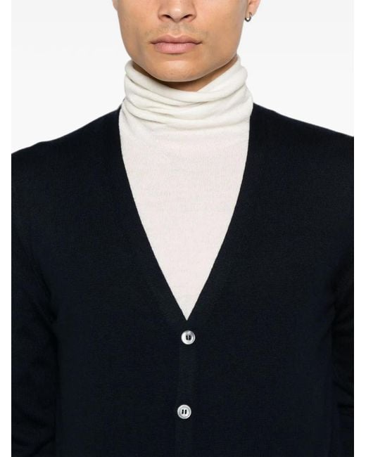 D4.0 Blue V-Neck Button-Up Cardigan for men