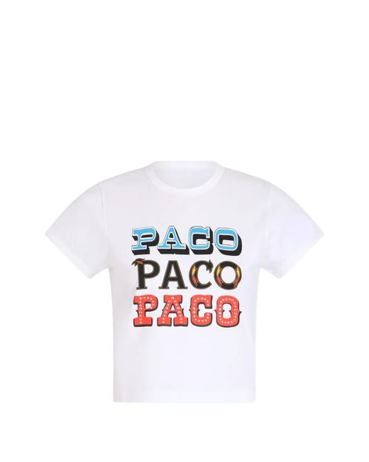 Rabanne White Paco Printed T-Shirt