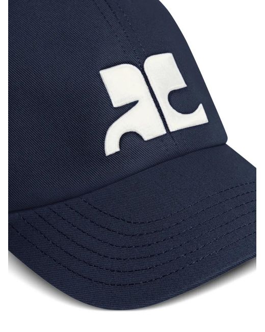 Courreges Blue Ac Baseballkappe Mit Logo-Patch
