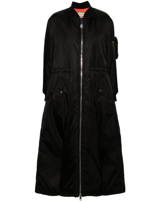 Gucci Black Ausgestellter Gabardine-Mantel mit Futter
