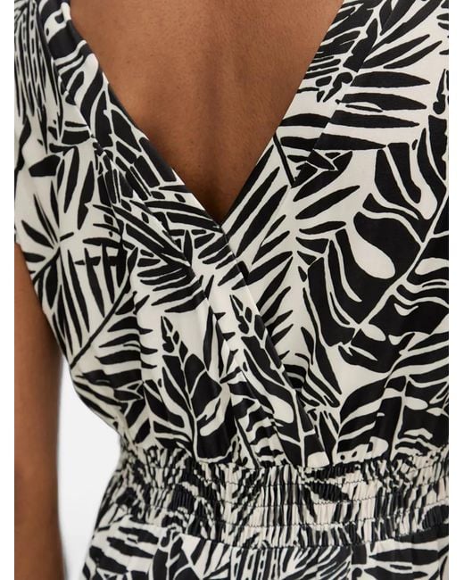 Morgan White Leaf-Print Wrap-Style Maxi Dress
