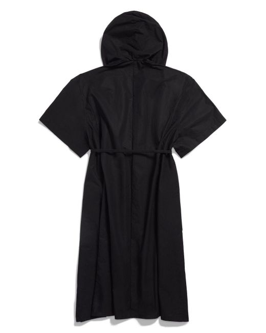 Balenciaga Black Oversized-Kleid mit Kapuze