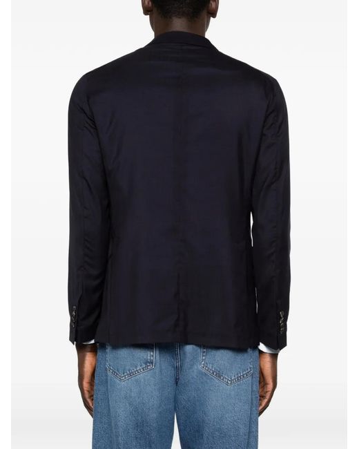 Tagliatore Blue Two-Button Patch-Pocket Blazer for men