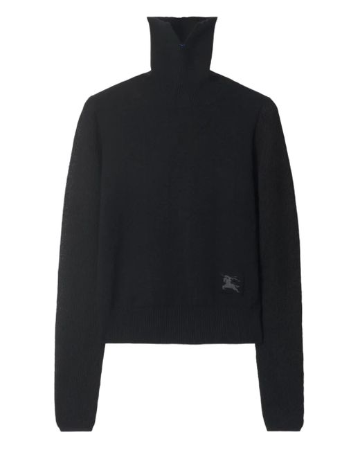 Burberry Black Turtleneck Patch Sweater