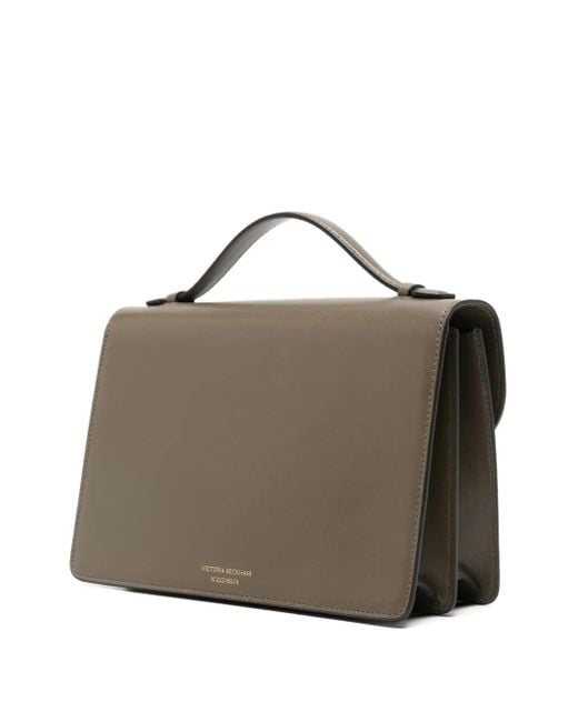 Victoria Beckham Metallic Top-Handle Leather Shoulder Bag