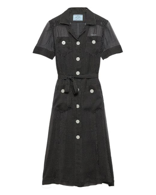 Prada ポルカドット シャツドレス Black