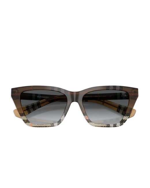 Burberry Geruite Zonnebril Met Cat-Eye Montuur in het Gray