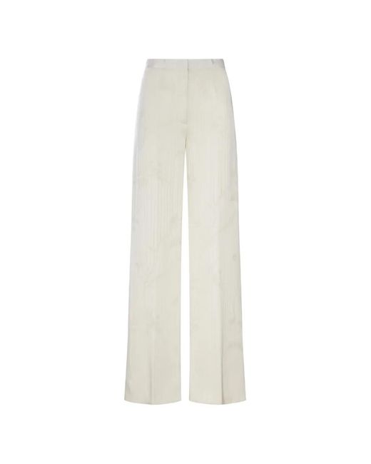 Forte_forte White Floral-Jacquard Wide-Leg Trousers