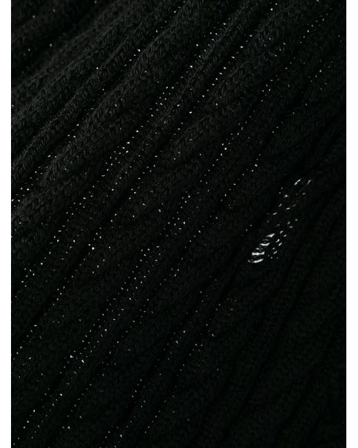 Roberto Cavalli Black Cable-Knit Wool Scarf for men