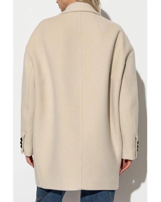Isabel Marant Natural Campbelle Single-Breasted Coat