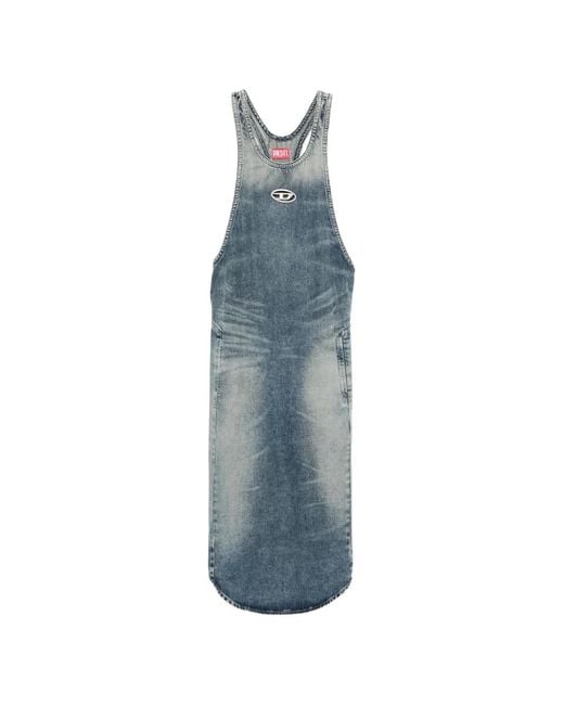 knee length dresses for ladies Diesel Black D-Critic Midi Dress