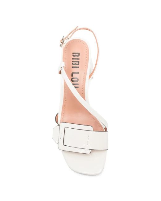 Bibi Lou White Buckle-Strap Sandals