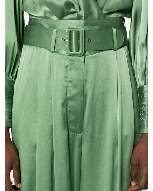 Pantalon ample en soie tuck Zimmermann en coloris Green