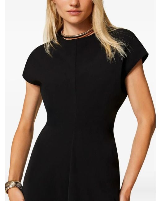 Robe Mi-Longue À Design Drapé Twinset en coloris Black