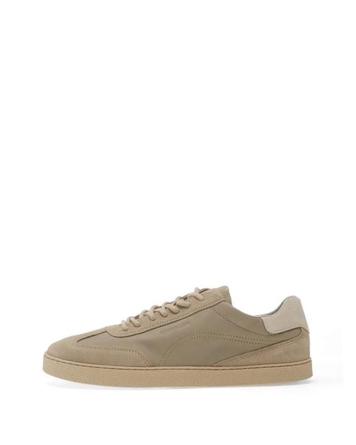 Groundies Gray Panama Suede-Panelled Logo-Print Sneakers