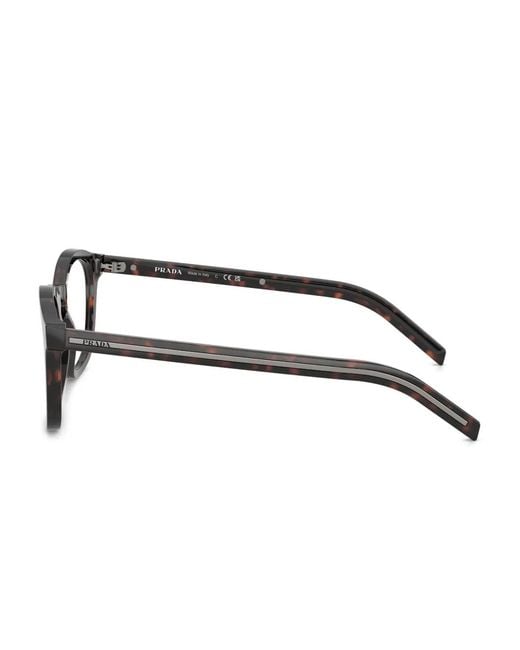 Prada Brown Round-Frame Tortoiseshell Glasses for men