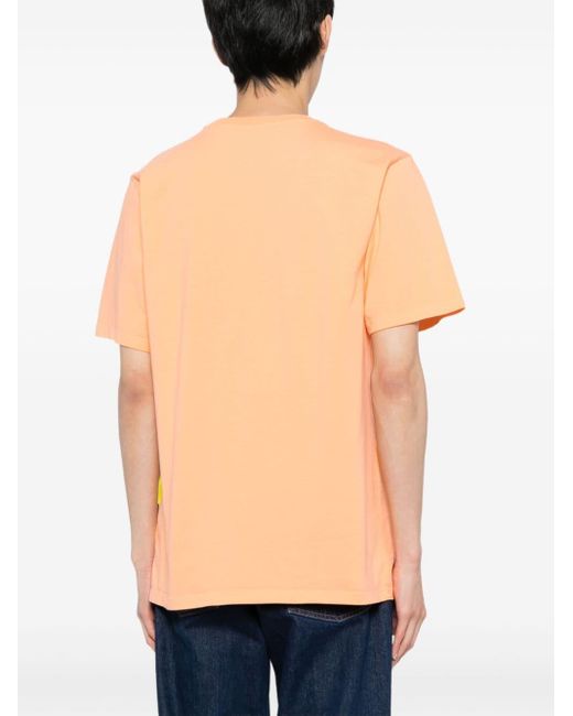 Barrow Orange Logo-print Cotton T-shirt for men