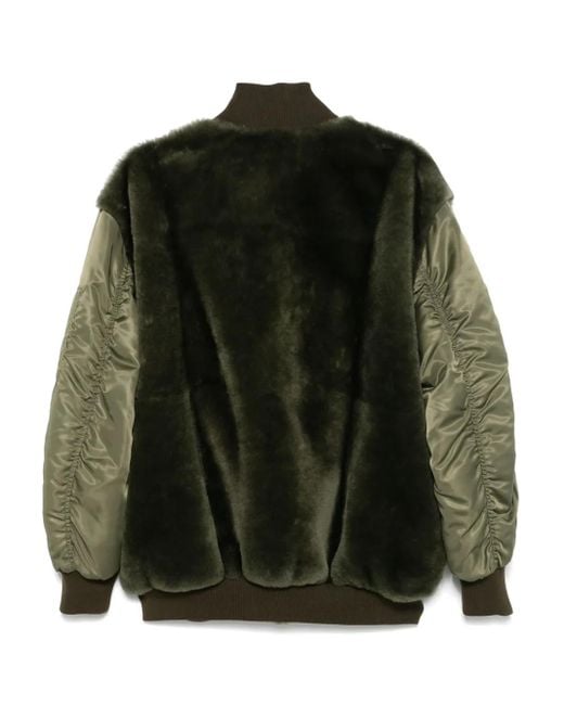 Blancha Black Shearling Bomber Jacket