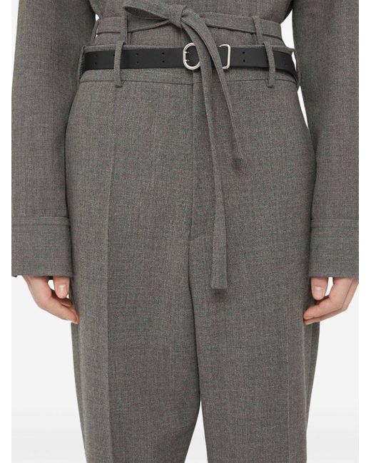 Jil Sander Gray Belted Tailored Trousers for men