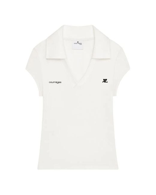 Polo corto deportivo Courreges de color White