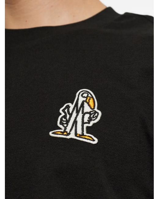 Moncler Black Logo-Patch T-Shirt for men