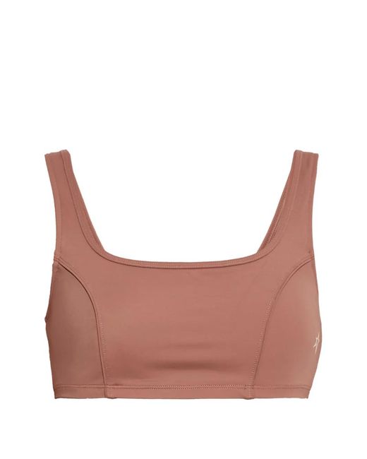 Perfect Moment Brown Star-Motif Panelled Sports Bra