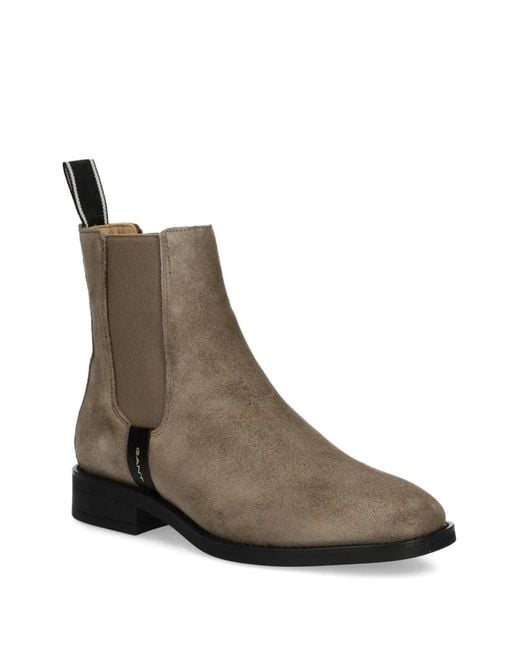 Gant Brown Elasticated-Panel Boots