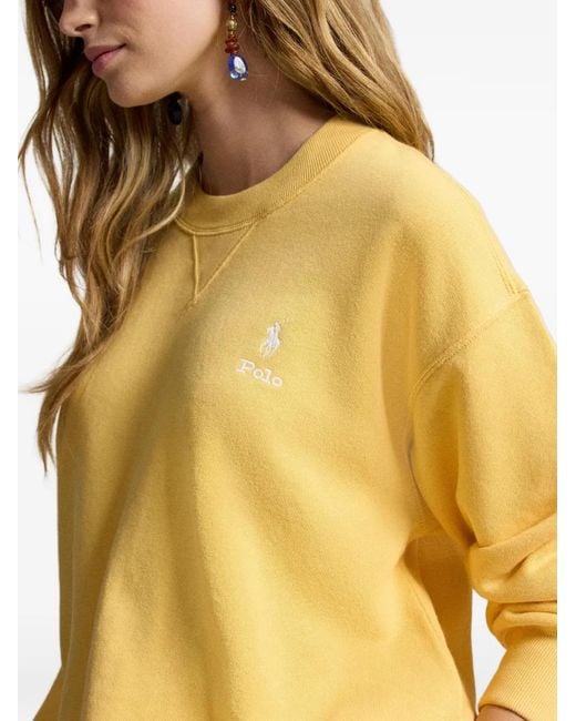 Polo Ralph Lauren Yellow Logo-Embroidered Sweatshirt