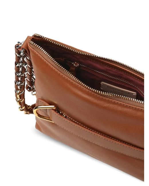 Coccinelle Brown Zip-Up Shoulder Bag