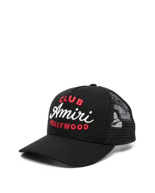 Amiri Black Embroidered Mesh Trucker Cap for men