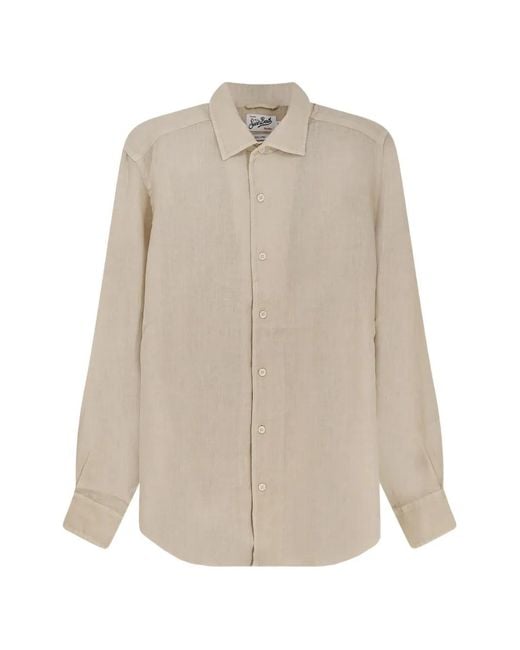 Mc2 Saint Barth White Raphael Buttoned Long-Sleeve Shirt for men