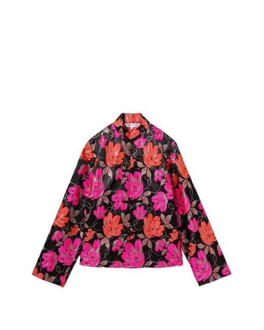 Comme des Garçons Red Floral-Pattern Jacket