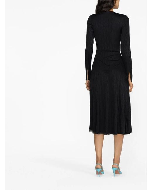 ROTATE BIRGER CHRISTENSEN Black Sierra Ruched-Detail Midi Dress