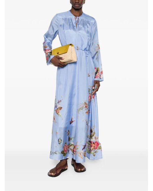 Zimmermann Patience Maxi Dress in Blue | Lyst Zimmermann Patience Maxi Dress in Blue | Lyst