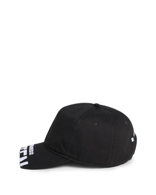 DSquared² Black Logo Baseball Cap for men