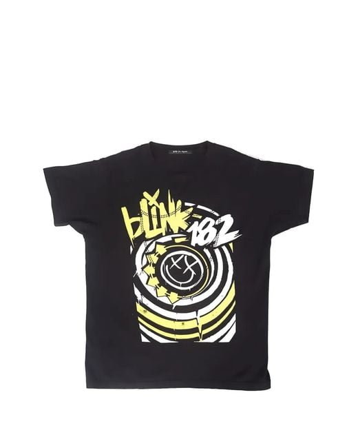 HTC Black Blink 182 Lux Studded Graphic-Print T-Shirt for men