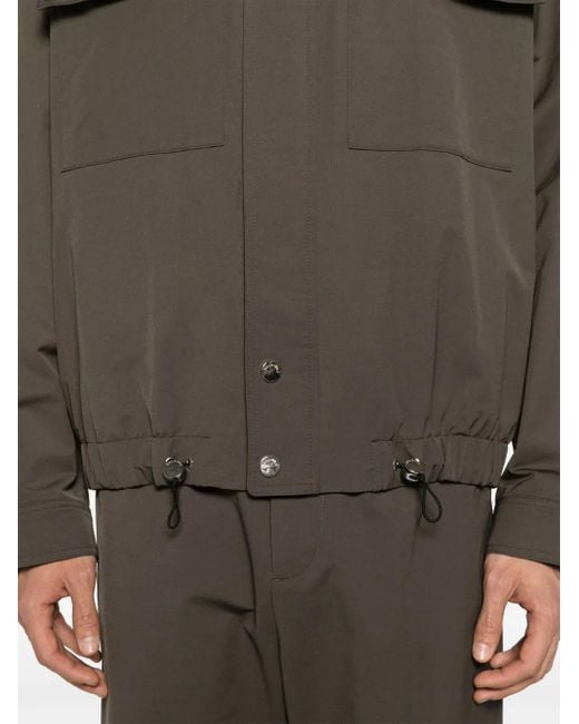 Nanushka Gray Drawstring Twill Shirt Jacket for men