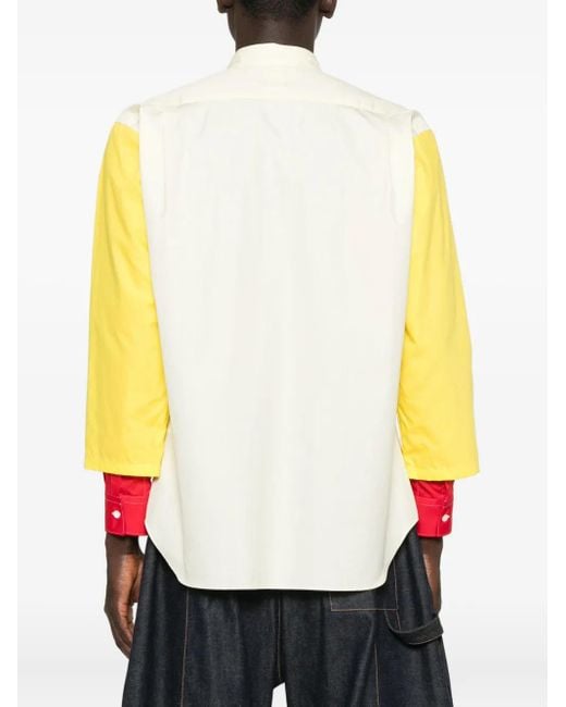 メンズ Comme des Garçons カラーブロック ロングスリーブシャツ White