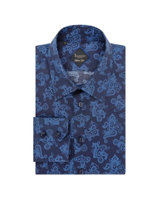 Billionaire Blue Chemise À Motif Cachemire for men