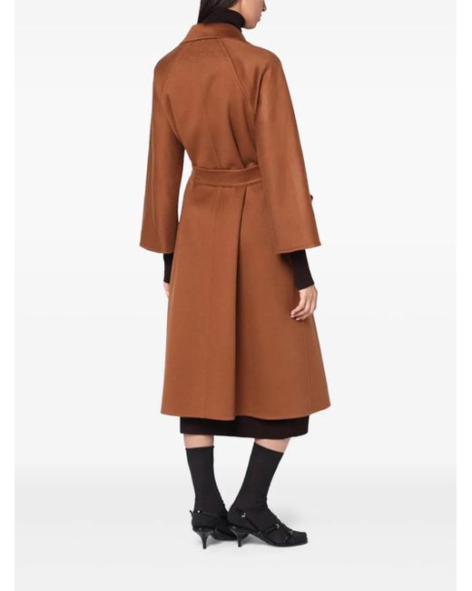 Max Mara Brown Belted Patch-Pocket Coat
