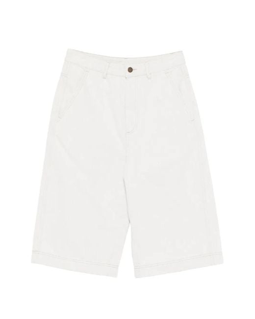 Soeur White Pocket Denim Shorts