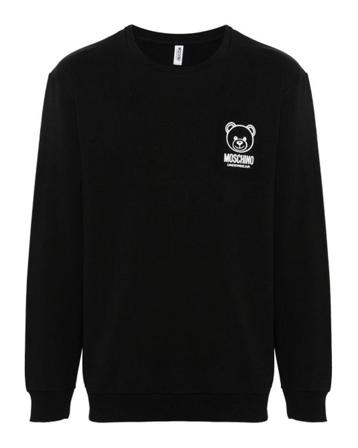 Moschino Black Teddy Bear Motif Sweatshirt for men