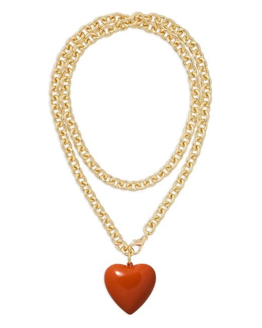 Roxanne Assoulin White The Big Puffy Heart-Charm Necklace