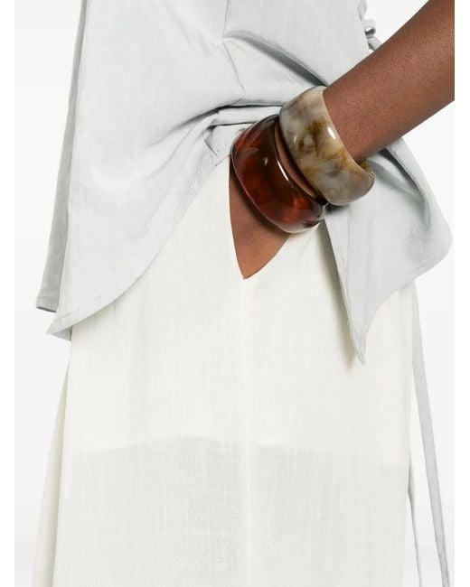 ELEH White Pleated Wide-Leg Trousers