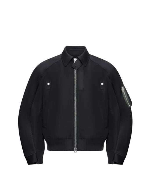 Sacai Blue Chino Zip Bomber Jacket for men