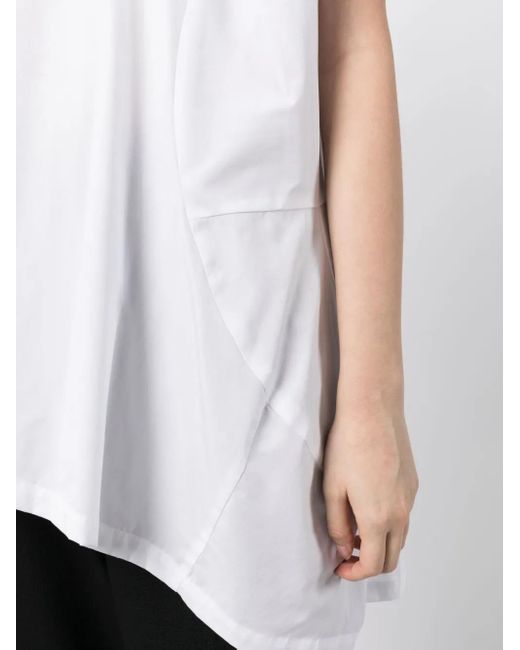 Comme des Garçons White Asymmetric-Design Panelled T-Shirt