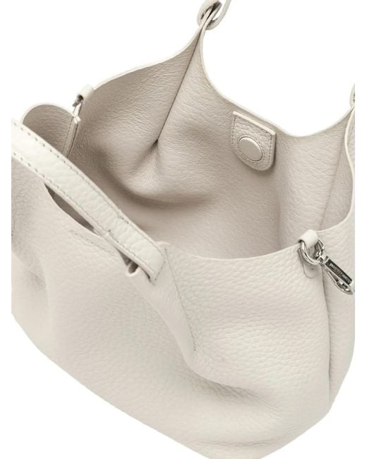 Gianni Chiarini Natural Dua Pebble-Texture Leather Tote Bag