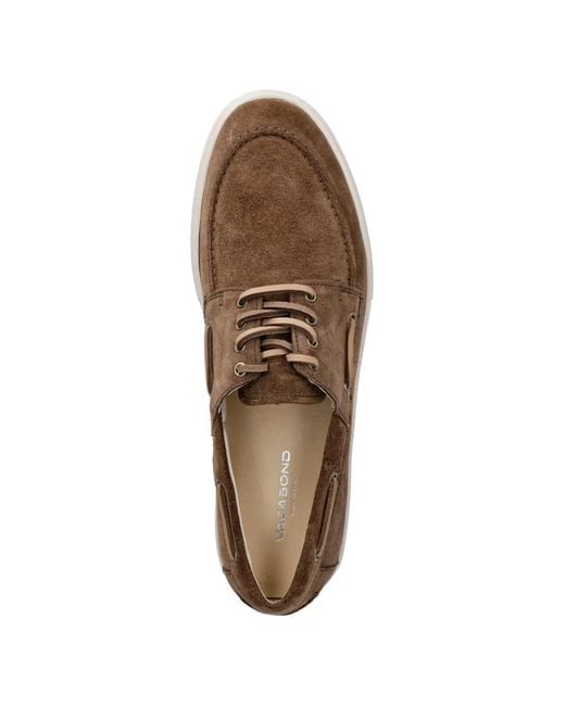 Vagabond Brown Paul 2.0 Suede Lace-Up Boat Shoes for men