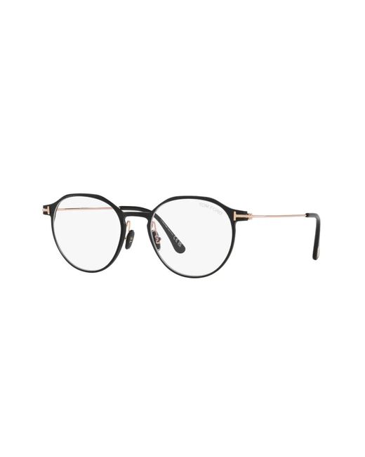 Tom Ford Black Round-Frame Raised-Bridge Glasses for men